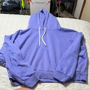 GAP Purple Crop Top Hoodie
